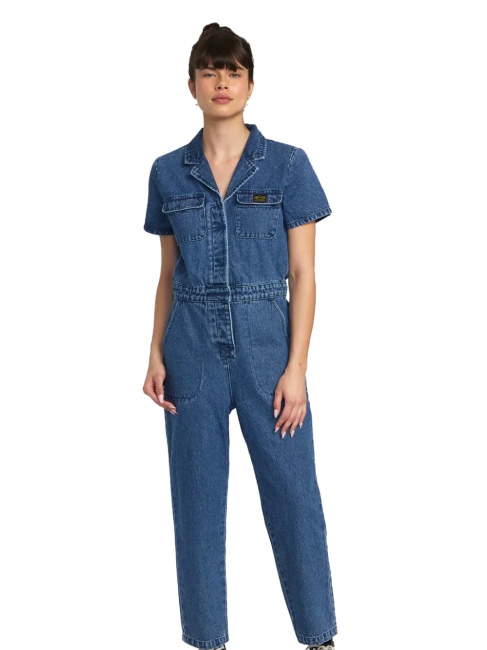 RVCA Women's Recession Denim Jumpsuit Jeans - Blue